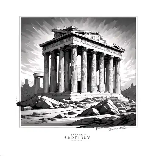 parthenon tattoo design idea
