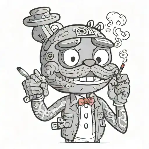 gumball watterson smoking a blunt tattoo design idea