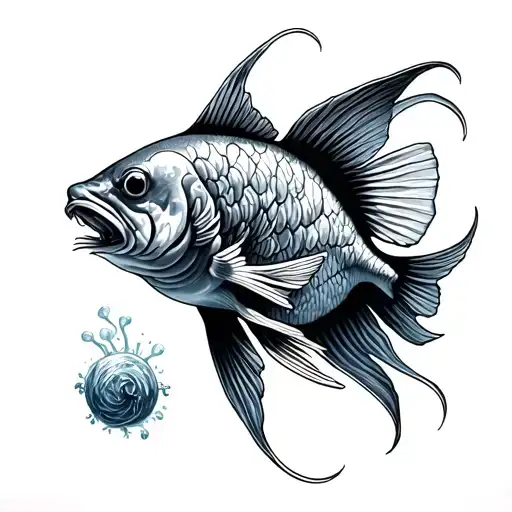 Zodiac sign aquarium tattoo design idea