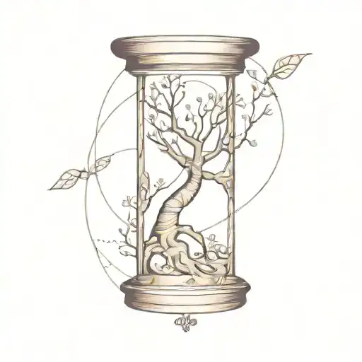 hourglass and tree of life  tattoo design idea