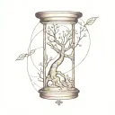 hourglass and tree of life  tattoo design idea