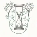 hourglass and tree of life  tattoo design idea