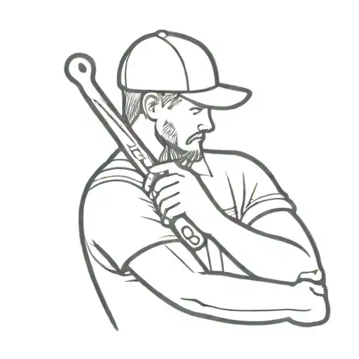 mechanic holding a wrench tattoo design idea