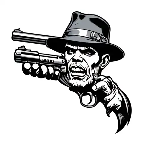 Gangster Cartoon tattoo design idea