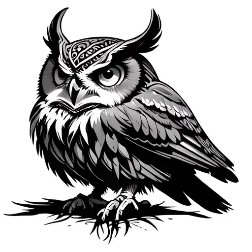 Viking Owl tattoo design idea