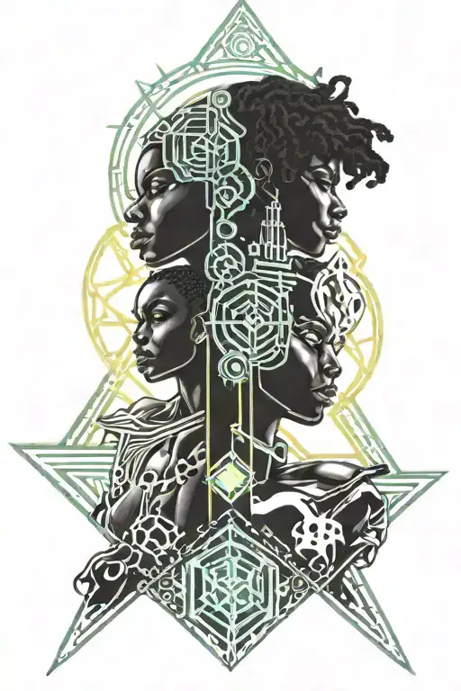 Gemini, orishas, ​​30 years old, oxum tattoo design idea