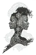 Gemini, orishas, ​​30 years old, oxum tattoo design idea