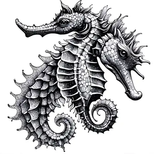 sea ​​horse tattoo design idea