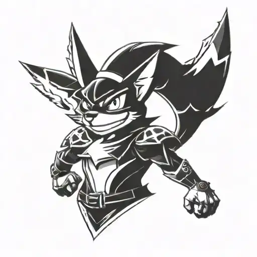 lucario in a Halloween outfit tattoo design idea