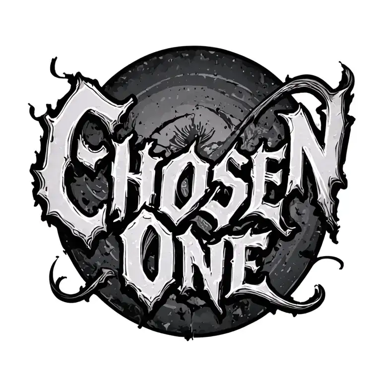 "Chosen One" Distressed Scroll tattoo design idea