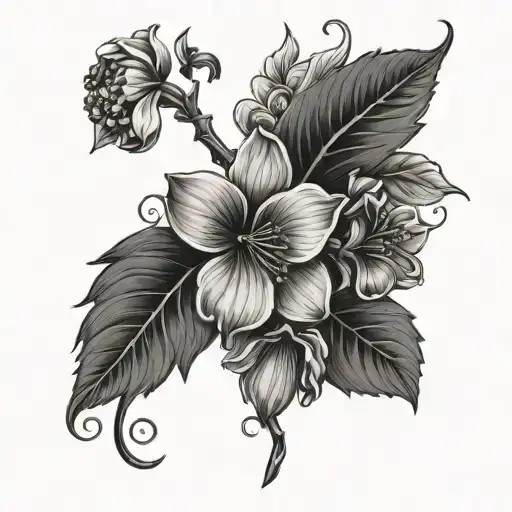 a vine with the may,december,october,august,and march birth flowers on it tattoo design idea