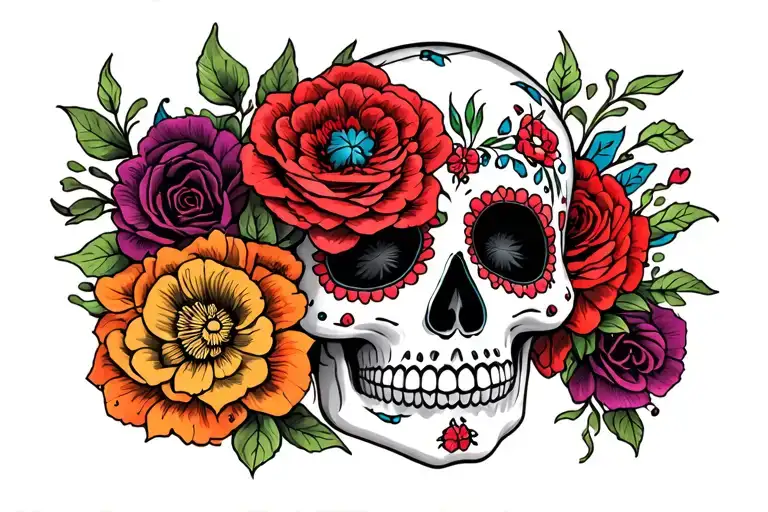 day of the dead tattoo design idea