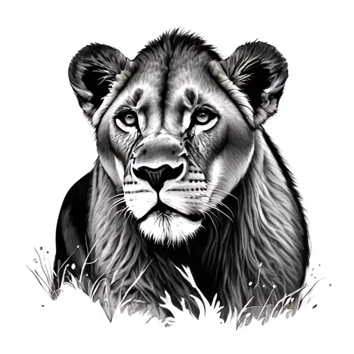 Lioness And Cub tattoo design idea