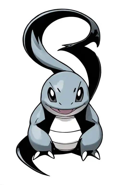 Squirtle using whirlpool shaped like the digimon friendship crest upwards towards lugia tattoo design idea