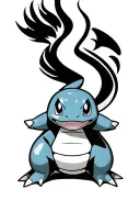 Squirtle using whirlpool shaped like the digimon friendship crest upwards towards lugia tattoo design idea