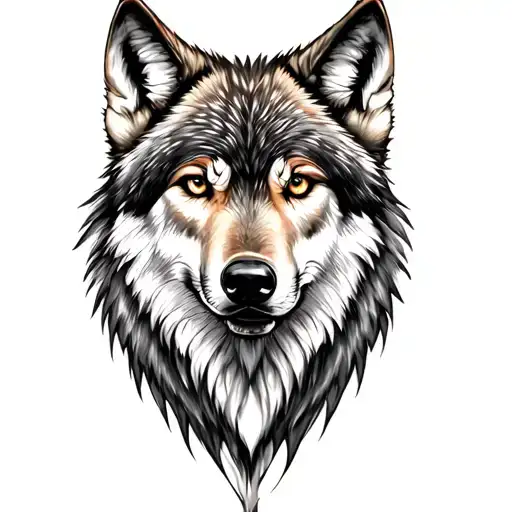 wolf head tattoo design idea