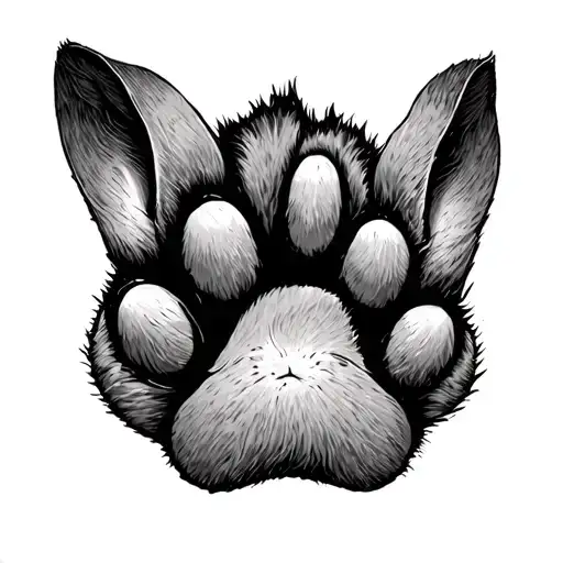 Rabbit Paw Print tattoo design idea