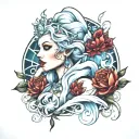 ice queen tattoo design idea