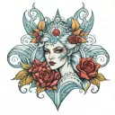 ice queen tattoo design idea