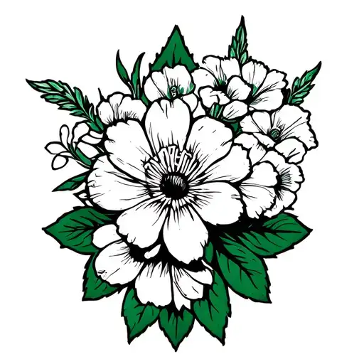 Boston Celtics with flowers tattoo design idea