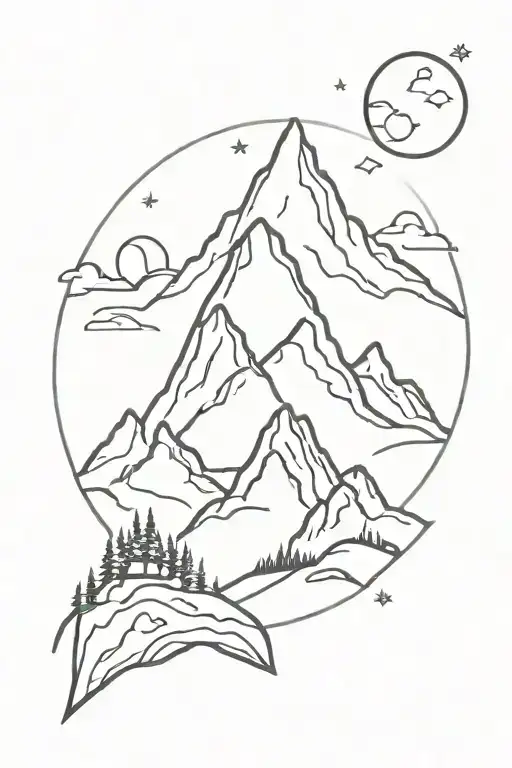 mountains adventure time tattoo design idea
