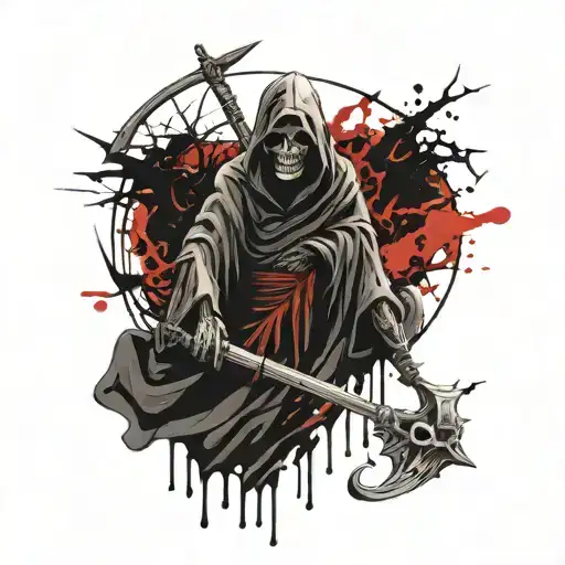 grim reaper death seal tattoo design idea