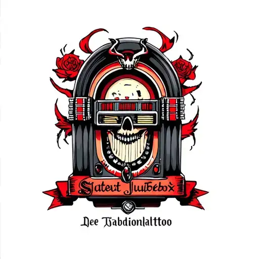satanic Jukebox tattoo design idea