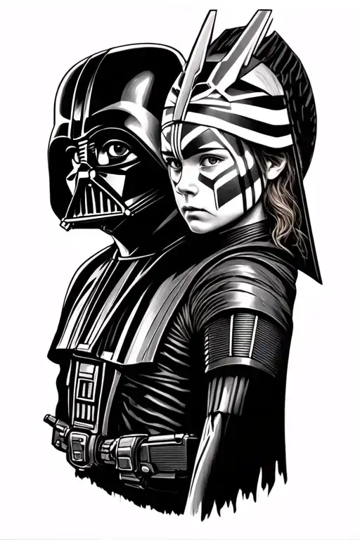 Star Wars, Anakin, Ahsoka, Darth Vader tattoo design idea