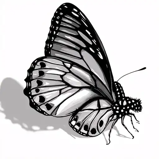 butterfly posing in tattoo design idea
