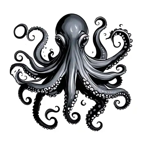 a forearm tattoo of a black grey octopus tattoo design idea