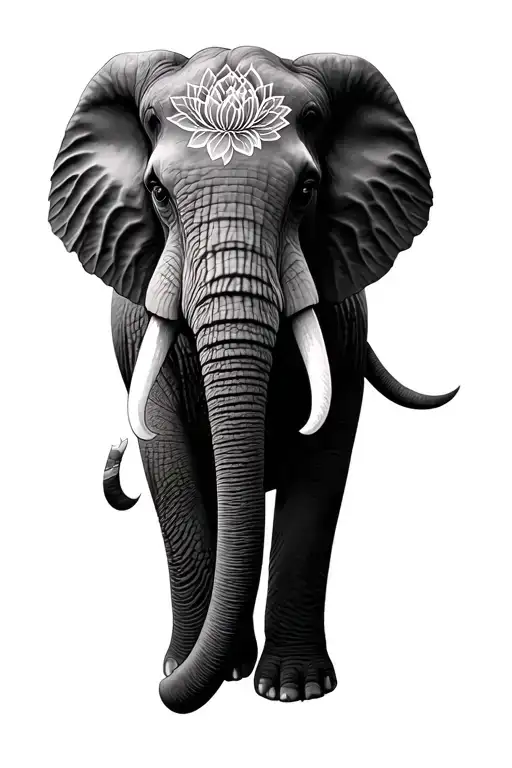 elephant face,names birth flowers lotus flower word familia tattoo design idea