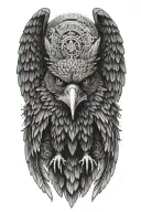 eagle, wings spread, tattoo design idea