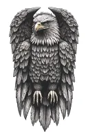 eagle, wings spread, tattoo design idea