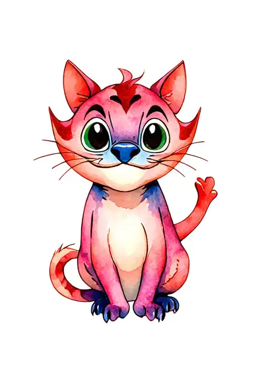 Cheshire cat, Mad hatter, Genie, Chip, Mushu, Timon, Pumba, Stitch, Kerchak-Disney Inspired tattoo design idea