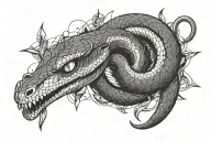 snake that eats catfish itself and the mark of the victim from the anime berserk tattoo design idea