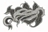 snake that eats catfish itself and the mark of the victim from the anime berserk tattoo design idea