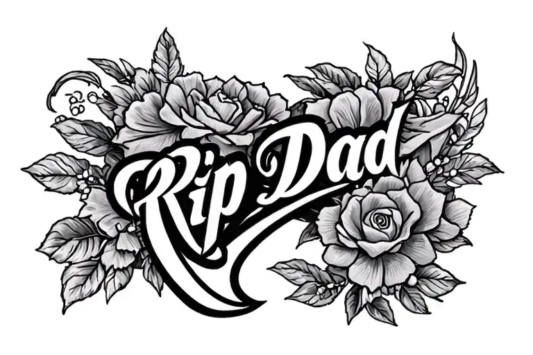 rip dad tattoo design idea