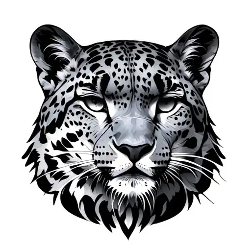 snow leopard scythian stile tattoo design idea