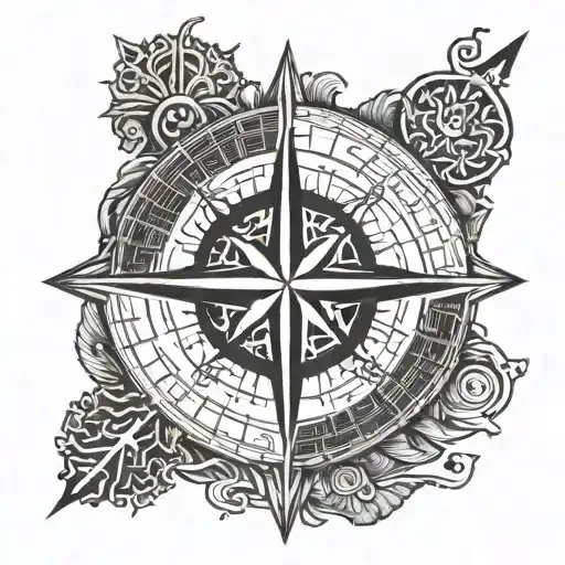 Nordic Compass tattoo design idea