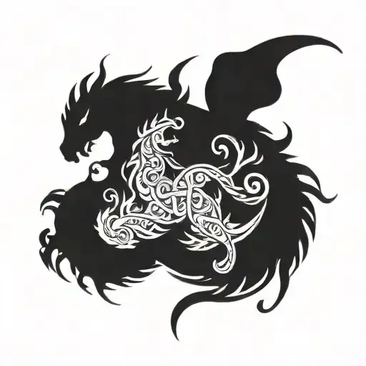Capricorn symbol merged with pisces symbol tattoo design idea