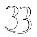 33 number written tattoo design idea
