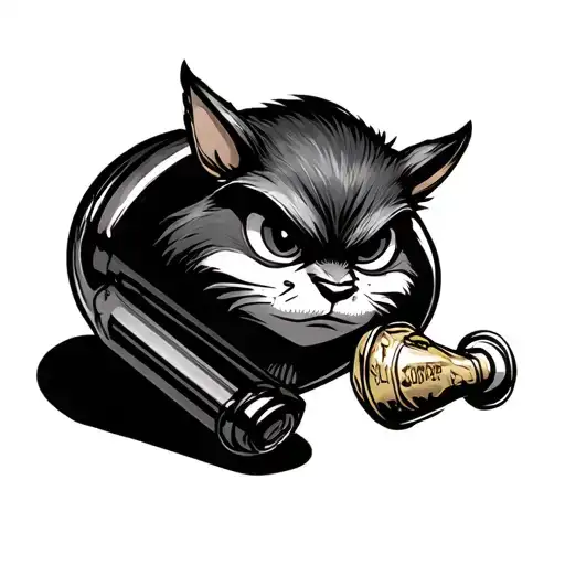 sly cooper bottle tattoo design idea