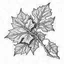 William Morris style fig leaf tattoo design idea