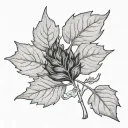 William Morris style fig leaf tattoo design idea