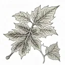 William Morris style fig leaf tattoo design idea