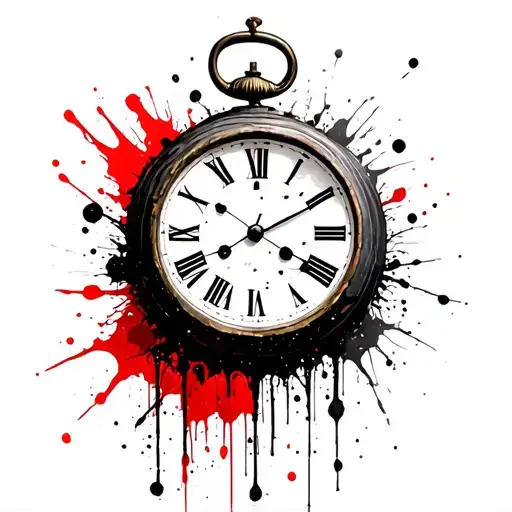 an old clock appears to be fading away tattoo design idea