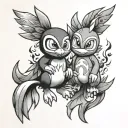 piplup and infernape tattoo design idea
