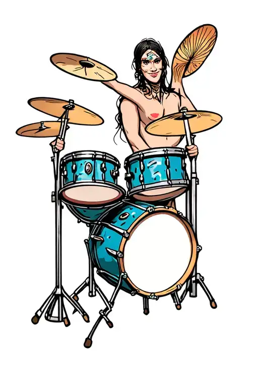 drum set tattoo design idea