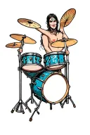 drum set tattoo design idea