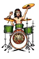 drum set tattoo design idea